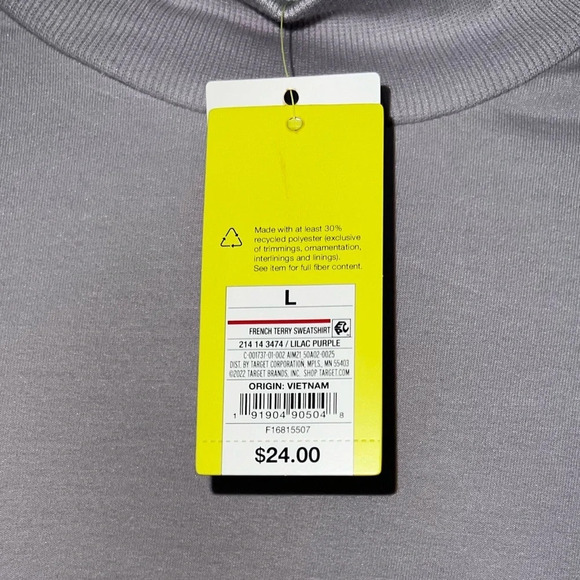 NWT Cropped Length French Terry Sweatshirt - Picture 10 of 12